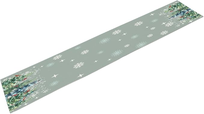 Christmas Table Runner, Christmas Snow Tree Linen Farmhouse Table Runners - Image 2