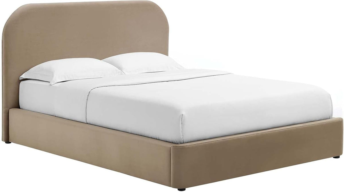 modway keynote modern king size bed frame with, close-up detail