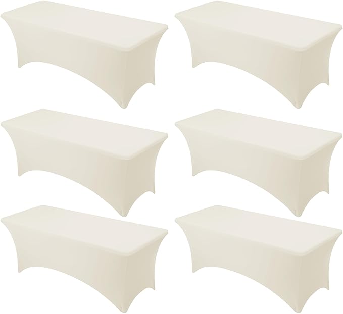6-Pack Premium Cream Spandex Tablecloths by DailySet