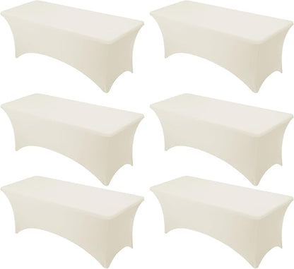 6-Pack Premium Cream Spandex Tablecloths by DailySet