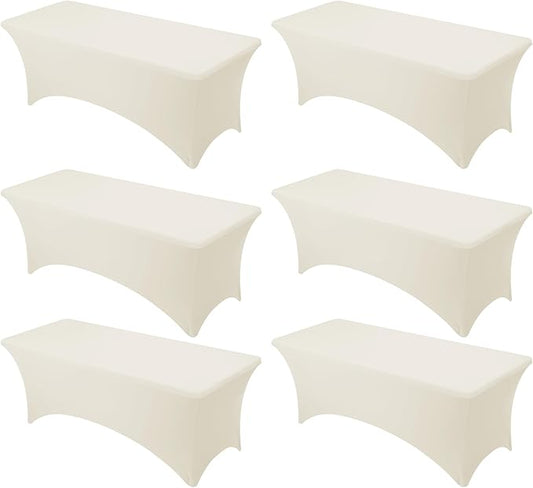 6-Pack Premium Cream Spandex Tablecloths by DailySet