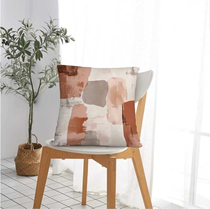 Throw Pillow Covers 18x18 Set of 2, Soft Colors Cushion Covers, Decorative - Image 2