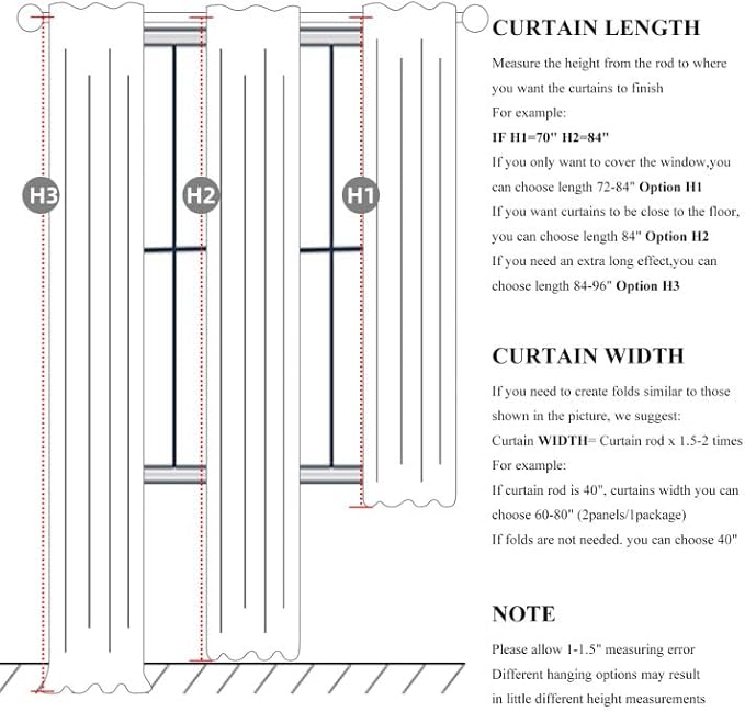 100 Inch Curtains Complete Blackout Curtains - Image 3