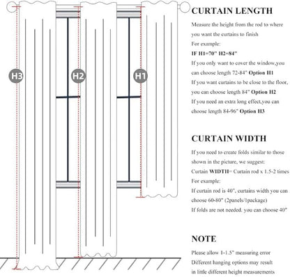 100 Inch Curtains Complete Blackout Curtains - Image 3