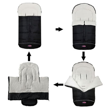 German Designed Universal Stroller Footmuff, 5 Way Zippers Style - Image 2