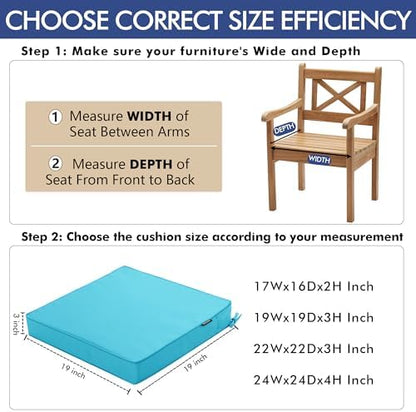 outdoor chair cushions set of 2, 19 x, side view