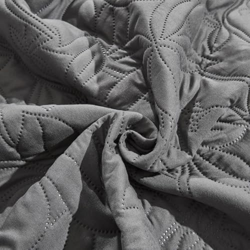 quilts queen size bedding set gray bedspreads 3, front angle view