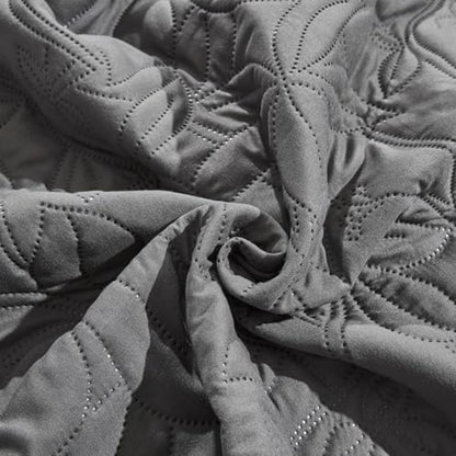 quilts queen size bedding set gray bedspreads 3, front angle view