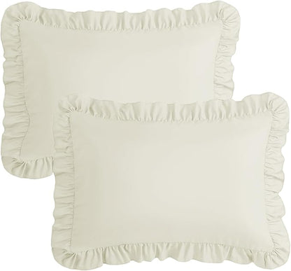 KKJIAF Ruffle Pillow Cases King Size Set of 2, Ruffled Pillow Covers - Image 7