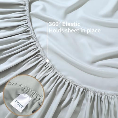 100% bamboo viscose twin xl size sheets set on a desk or shelf