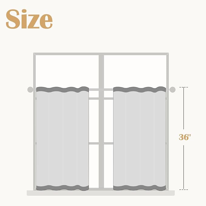 jinchan Half Window Curtains Small Drapes - Image 6