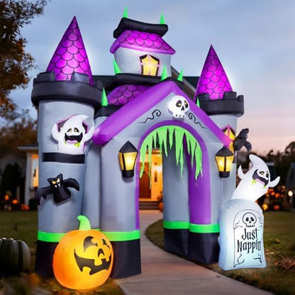 ZPISF Halloween Inflatables 12 FT Haunted House Castle Archway Decorations