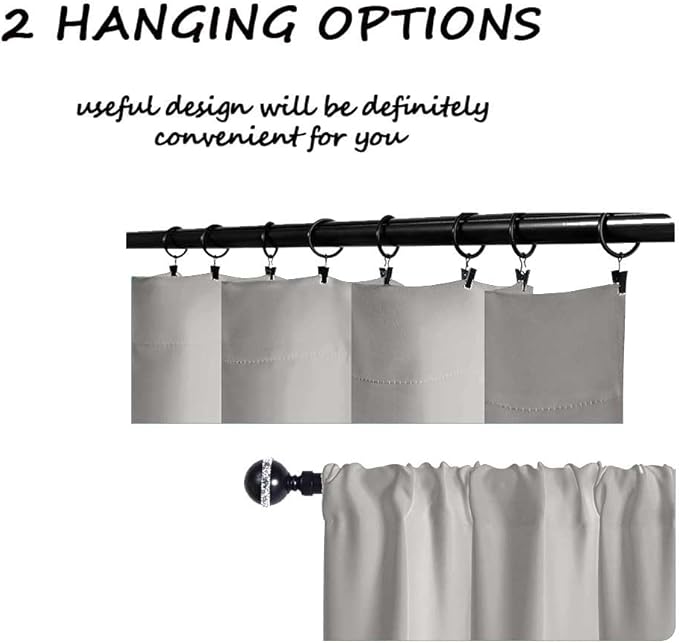 Soft Gray Kitchen Curtains for Windows 2 Panels Set Short Curtains for Bedroom - Image 5
