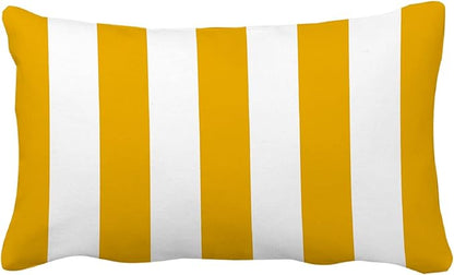 Leaveland Mustard Yellow and White Stripe Set of 2 12x20 Inch Cotton Polyester - Image 7
