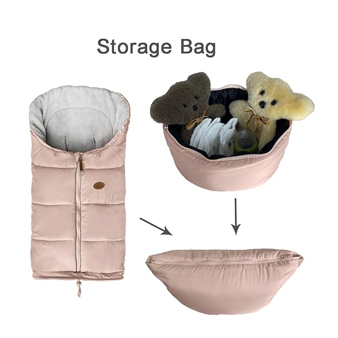 CozyMe Waterproof Winter Comfortable Thick Coral Fleece Universal Stroller - Image 3