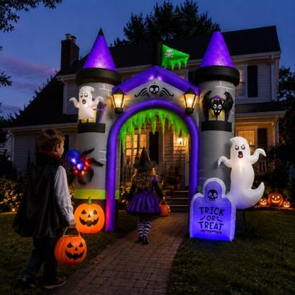 12.5 FT Inflatable Halloween Decorations, Huge Blow Up Halloween Archway