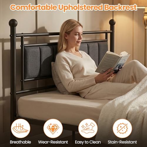 velvet upholstered full bed frame with headboard, package contents