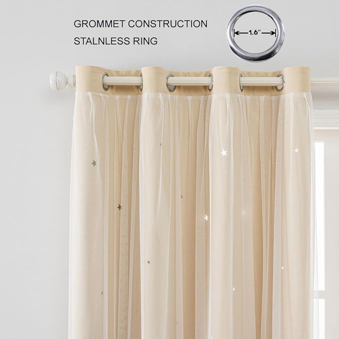 FANLI 2 Panels Star Blackout Curtains - Image 2