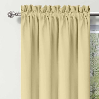 Beige Room Darkening Valance for Window Short Curtain Rod Pocket Primitive - Image 6
