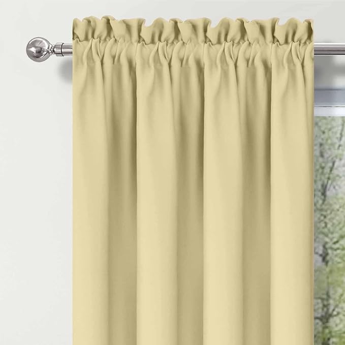 Room Darkening Valances for Window Short Curtain 52 inches by 18 inches Rod - Image 6