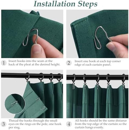 aersas dark green pinch pleated linen curtains 96 on a desk or shelf