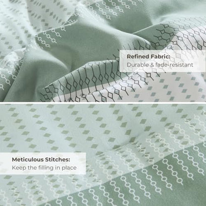 litanika queen comforter set - 3 pieces stripe on a desk or shelf