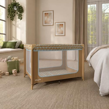 dream on me zodiak portable playard, compact for on a desk or shelf