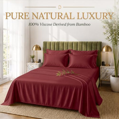 decolure 100% viscose derived from bamboo sheets queen shown in use