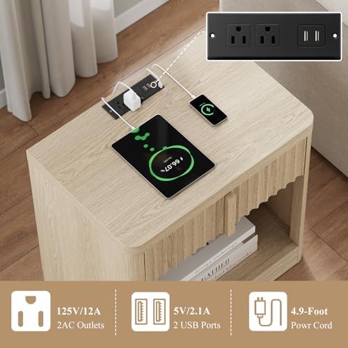 yansnwo 23.6" fluted nightstand set of 2 with, package contents
