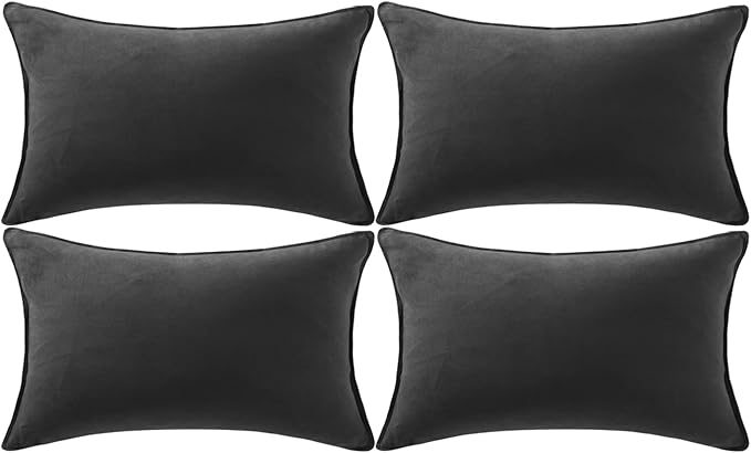 Fancy Homi 2 Packs Black Long Lumbar Decorative Throw Pillow Covers 14x24 Inch - Image 5