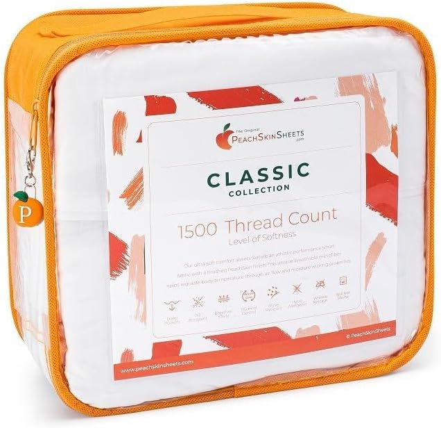 PeachSkinSheets Cooling Bed Sheets for Hot Sleeper, Split King/Vanilla Bean