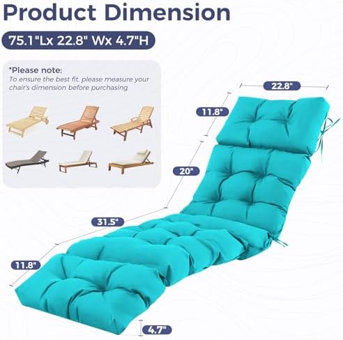 outdoor chaise lounge cushions, waterproof lounge chair cushions shown in use
