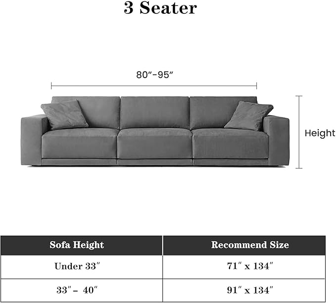 MEETSKY Couch Cover for Pets Sofa Cover for 3 Cushion Couch Sofa Oversized Sofa - Image 3