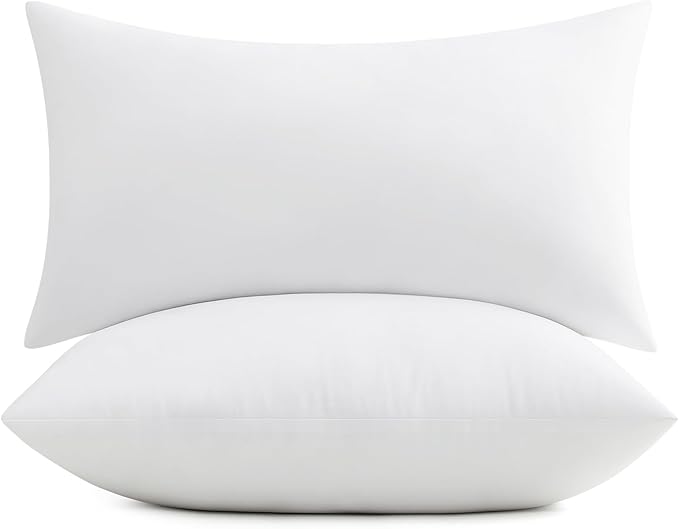 puredown® 12x20 Pillow Inserts, 2 Pack Fluffy Soft Lumbar Pillows Filled by Puredown