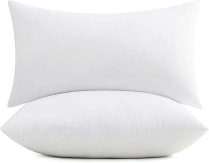 puredown® 12x20 Pillow Inserts, 2 Pack Fluffy Soft Lumbar Pillows Filled by Puredown