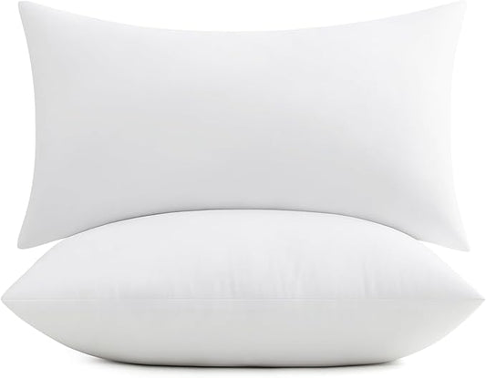 puredown® 12x20 Pillow Inserts, 2 Pack Fluffy Soft Lumbar Pillows Filled by Puredown