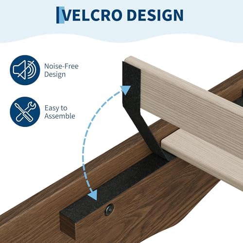 garvee twin wood platform bed frame, wood bed, close-up detail