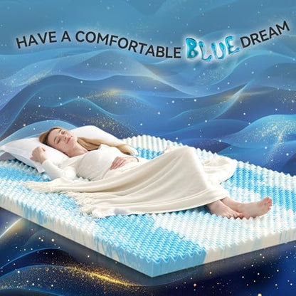 sinweek 2 inch egg crate memory foam mattress, front angle view