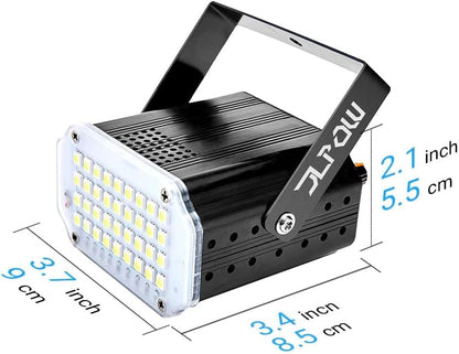 [2-Pack] JLPOW Halloween Mini White Strobe Light, Super Bright 36 LED Strobe Lights for Party Sound Activated Strobe Lights,Best for Parties Club Disco KTV Bar Xmas Show, FBA-STBE01-2P