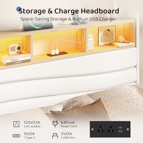 breltam queen size bed frame with 6 storage, close-up detail