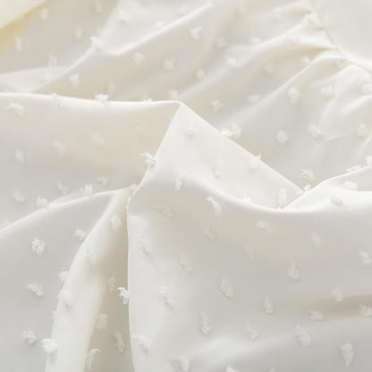 Tufted Dot Bed Skirt Queen Size Ruffled Bed Skirt - Image 4