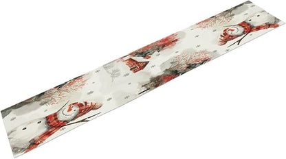 Snow Table Runner, Snowman Dining Table Runner, Christmas Coffee Table Decor - Image 2