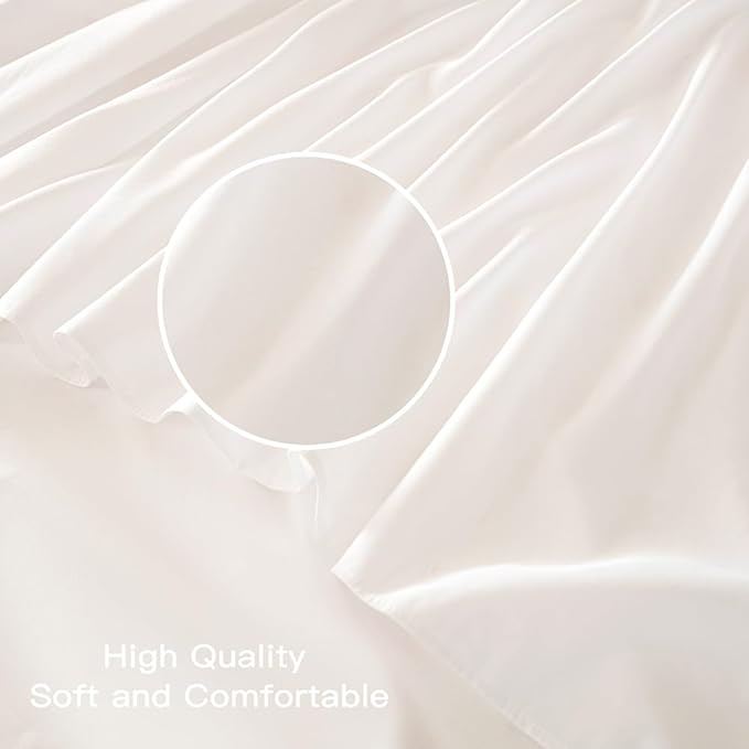 White Bed Skirt Queen Size Ruffled Bed Skirt - Image 5