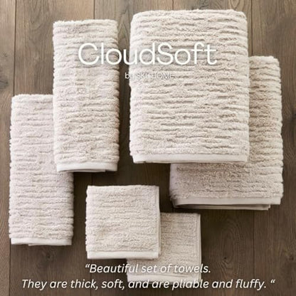skl home cloudsoft bath towel set, 6-piece, 100% on a desk or shelf
