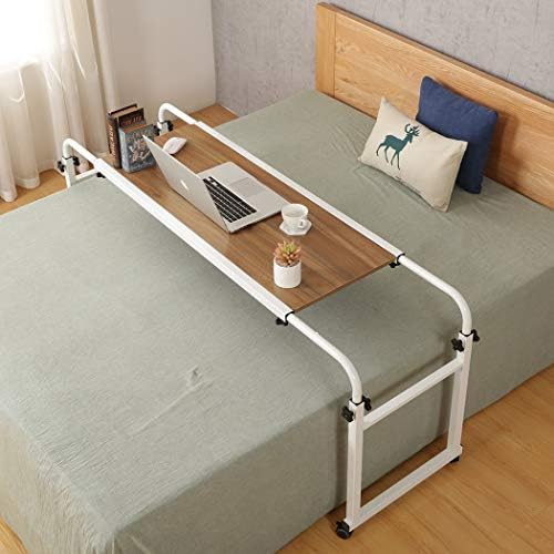tigerdad adjustable overbed table with wheels, mobile laptop showing dimensions