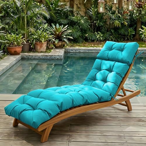 outdoor chaise lounge cushions, waterproof lounge chair cushions, front angle view