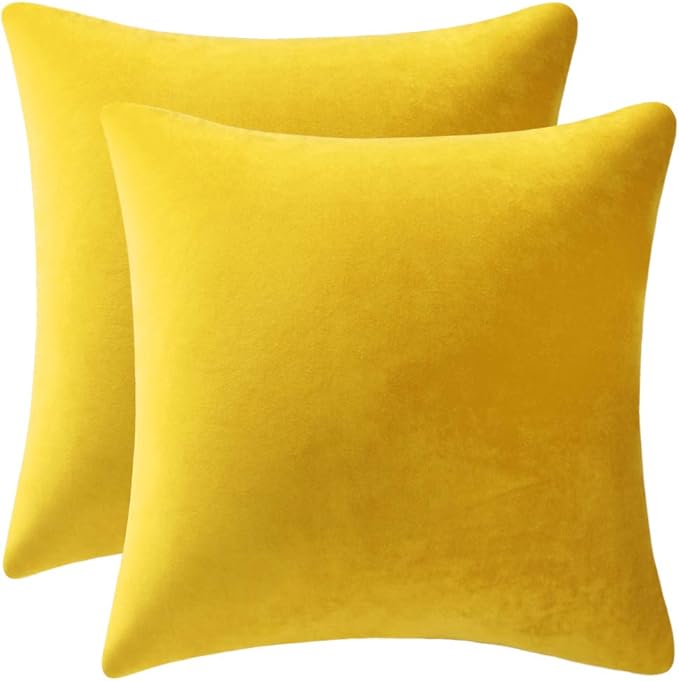 26x26 Euro Pillow Covers : 2 Pack Cozy Soft Velvet Oversized Couch Pillow Shams by DEZENE