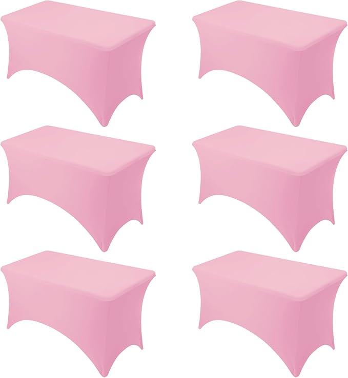 6-Pack Premium Pink Spandex Tablecloths by DailySet