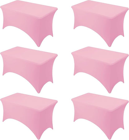 6-Pack Premium Pink Spandex Tablecloths by DailySet