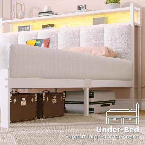 immerstable full size bed frame with led lights on a desk or shelf